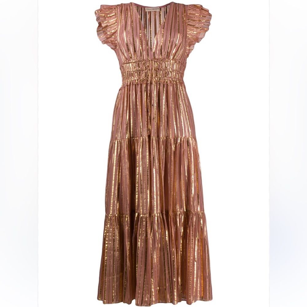 Ulla Johnson Justyne Dress in Rose and Gold - Picture 3 of 13